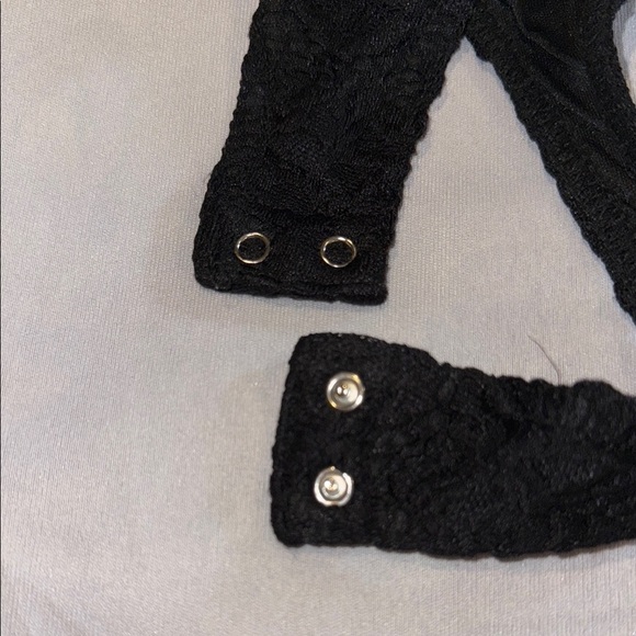 Streetwear Society Bodysuit Black Lace Fitted Sexy Feminine Long Sleeve Women's - Picture 14 of 16